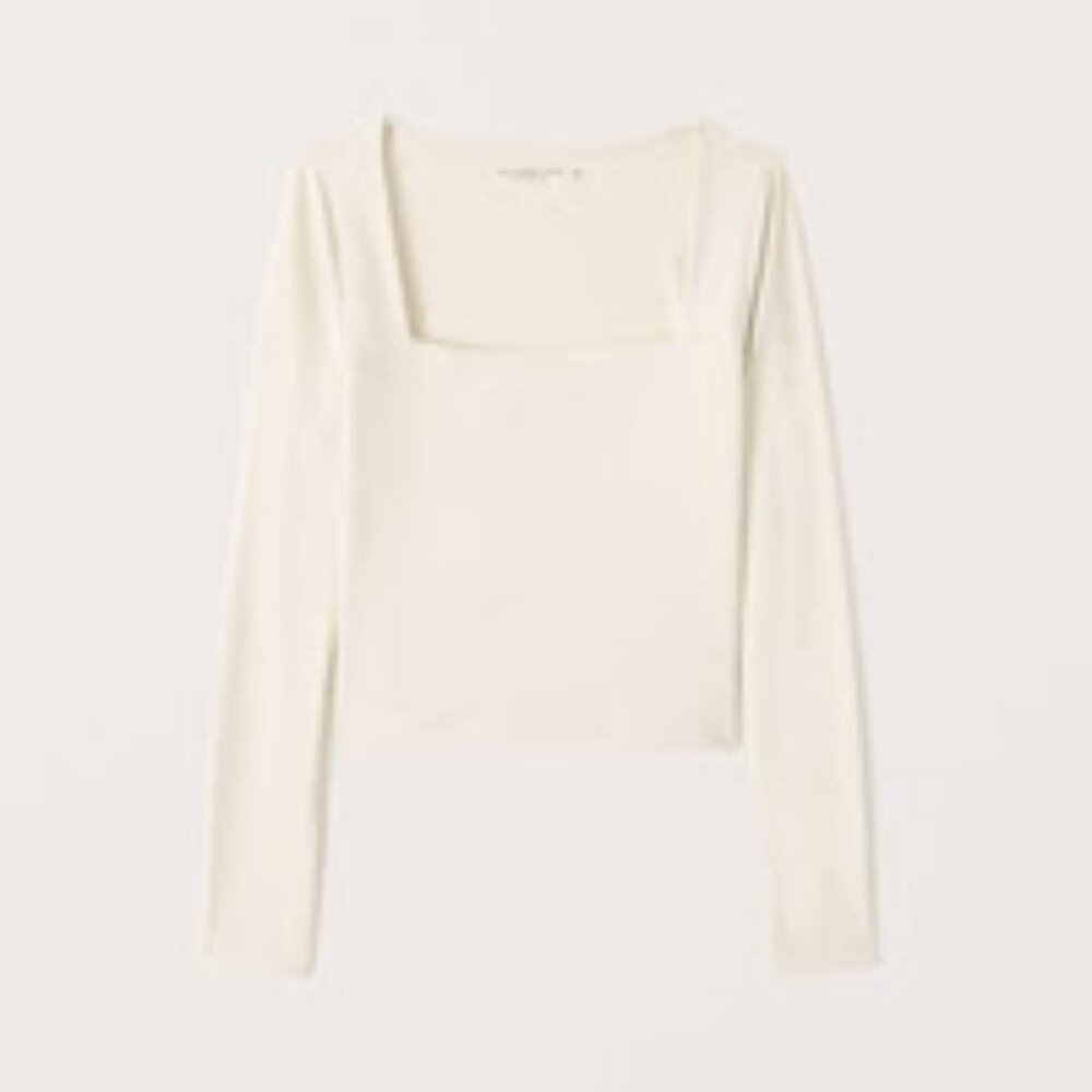 Double-Layered Seamless Fabric Squareneck Top